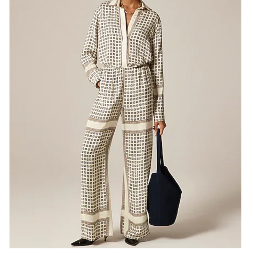 J. Crew CosmoWide-Leg Pants in Foulard print - New With Tags.